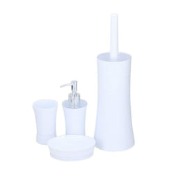 4 Piece Bathroom Accessory Set Soap Dish - White