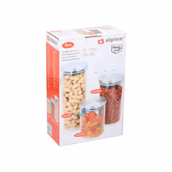 3 PCS Air Tight Preserve Jars Glass Food Kitchen Storage Container Set