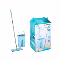 Flat Squeeze Microfiber Mop & Bucket Set Home Floor Tiles Cleaning