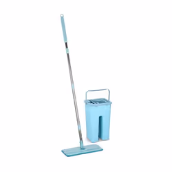 Flat Squeeze Microfiber Mop & Bucket Set Home Floor Tiles Cleaning