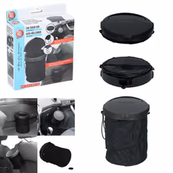 Car Bin Trash Can Foldable Litter Can Garbage Storage Lid Portable