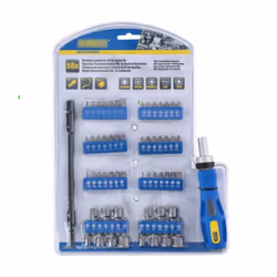 Ratchet Screwdriver & Bit Set 58Pcs Philips Pozi Hex Star Slotted Socket Flexibl