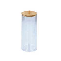 Bamboo Cosmetic Organiser Cotton Bud Swab Pad Makeup Holder Jar Dispenser Storag - Cotton Pad Dispenser