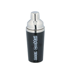 Cocktail Shaker Stainless Steel 3 Piece Built In Strainer Cap Drinks Mixer 450ml - Black