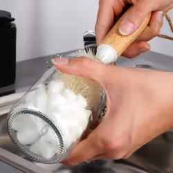 Flexible cleaning brush for bottle necks and baby bottles
