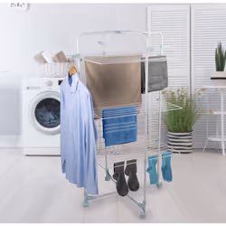 30M Clothes Airer Drying 3 Tier Rack Foldable Laundry Dryer Roller Wheeled Hook