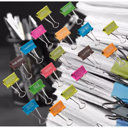6pc 32mm Coloured Foldback Binder Clips Notes Letter Paper Removable Metal