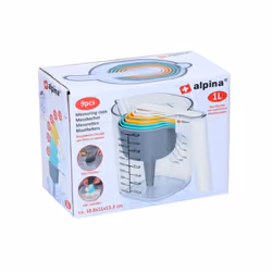 9PC Plastic Measuring Jug Set Stackable Measuring Cups Spoons Utensil