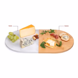 Cheese Board Wooden Marble Serving Board Charcuterie Platter Tray Oval