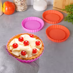 Set of 4 mini-tartlet molds in silicone, dishwasher safe