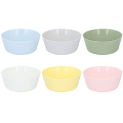 Coloured Plastic Cereal Bowls 6 Piece Round Breakfast Cereal Bowls