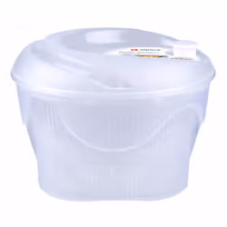 Large Salad Spinner Vegetable Veg Leaf Dryer Drainer Colander Plastic Bowl 4L - White