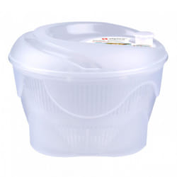 Large Salad Spinner Vegetable Veg Leaf Dryer Drainer Colander Plastic Bowl 4L - White