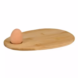 Wooden Breakfast Board Egg Shape Toast Serving Tray Egg Holder Cup