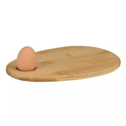 Wooden Breakfast Board Egg Shape Toast Serving Tray Egg Holder Cup