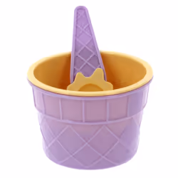 Plastic Ice Cream Bowls Spoon Set Dessert Sundae Cone Scoop Kids 8PCS