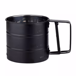 Sieve Cup Sifter Stainless Steel Flour Cocoa Icing Sugar Kitchen Baking Tool - Black