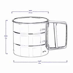 Sieve Cup Sifter Stainless Steel Flour Cocoa Icing Sugar Kitchen Baking Tool - Black