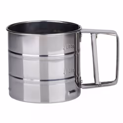 Sieve Cup Sifter Stainless Steel Flour Cocoa Icing Sugar Kitchen Baking Tool - Silver