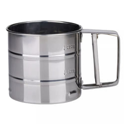 Sieve Cup Sifter Stainless Steel Flour Cocoa Icing Sugar Kitchen Baking Tool - Silver