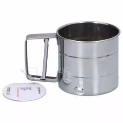 Sieve Cup Sifter Stainless Steel Flour Cocoa Icing Sugar Kitchen Baking Tool - Silver
