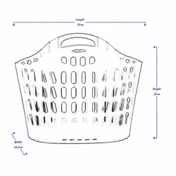 Folding Laundry Basket Plastic Space Saving Clothes Washing Hamper 25L - Black