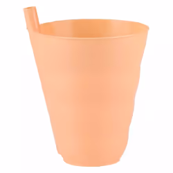 Children Plastic Cup Tumbler with Built in Straw Sip Cup 4PC Reusable