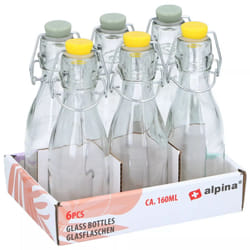 Clip Top Bottle Glass Preserve Oil Vinegar Airtight Swing Top 160ml 6x