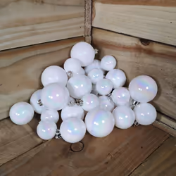 30 Christmas Assorted Shiny Matte Glitter White Iridescent Baubles