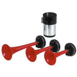 CARPOINT 0524702 Horn 12 H 830Hz ± 5%, M 730Hz ± 5%, L 595Hz ± 5% 117 Triple-tone Trumpet Horn Low Tone, Middle Tone, High Tone Electric-pneumatic 240