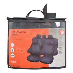 Seat cover; CARPOINT; Vienna; black Polyester Front and Rear