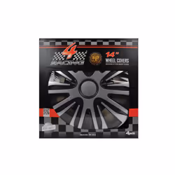 Górecki 2211191 hubcap 35.6 cm (14") ABS, Metal Black, Silver 4 pc(s)