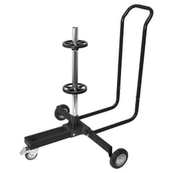 Carpoint Mobile Wheel Stand with Cover Aluminium Black Tyre Rack Holder Set