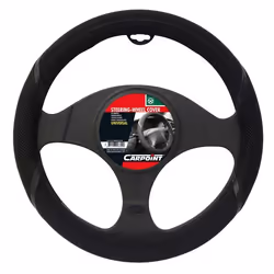 Steering wheel cover; CARPOINT; black 37-39 PU (Polyurethane)