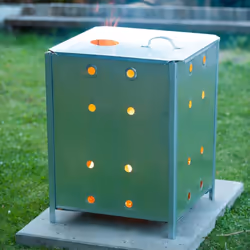 Nature Garden Incinerator Galvanised Steel 46x46x65 cm Rubbish Burner 6070463