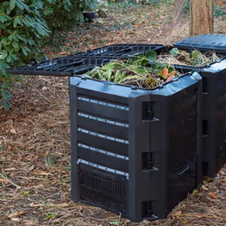 Nature Thermo Compost Bin 1200L Black Garden Waste Rubbish Trash Recycling Box