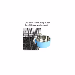 2-in-one dog water bowl cage, crate type water bowl, stainless steel pet hanging bowl, puppy crate water bowl water dispenser, used for cats and