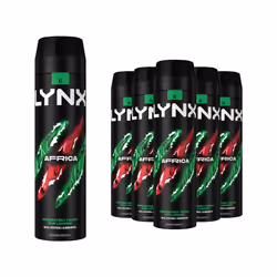 6pk Lynx XL Africa Body Spray Deodorant - 6 x 200ml