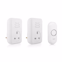 Byron DBY-22317UK B317 Wireless doorbell set, White, 80 dB, Home, Office, IP44, Digital, Wireless