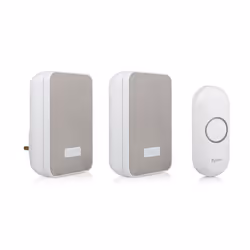 Byron DBY-22324UK BY324 Wireless doorbell set, Grey, White, 85 dB, Home, Office, IP44, Plastic, Digital
