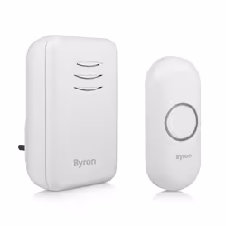 Byron DBY-22312UK B312 Wireless doorbell set, White, 80 dB, Home, Office, IP44, Plastic, Digital