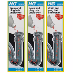 3 x HG Drain and Plug Hair Unblocker - 450ml