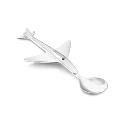 Zilverstad Children's Spoon Airplane, Alloy, Silver, 16.9 x 7.4 x 1.5 cm