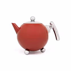 Bredemeijer Duet Bella Ronde, Single teapot, 1200 ml, Red, Stainless steel