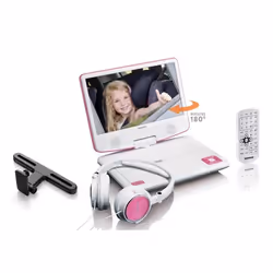 Lenco DVP-910 Portable DVD player Convertible 22.9 cm (9") Black, Pink - Additional view 3