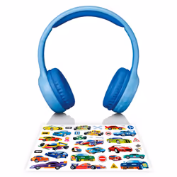 Lenco HPB-110 Kids Kopfhörer BT blau 85DB Limite akku stickers, Wired & Wireless, 130 g, Headset, Blue
