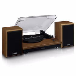 Lenco LS-100WD audio turntable Belt-drive audio turntable Black, Oak Automatic