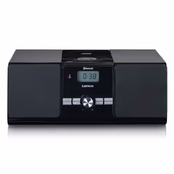 Lenco MC-030BK, Home audio micro system, Black, 1 discs, Top, 10 W, FM