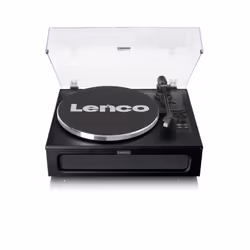 Lenco LS-430BK, Belt-drive audio turntable, Black, Faux leather, Metal, Plastic, 33,45 RPM, 10 m, 40 W