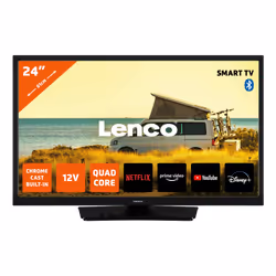 Lenco LED-2463BK (V2), 61 cm (24"), 1366 x 768 pixels, LED, Smart TV, Wi-Fi, Black